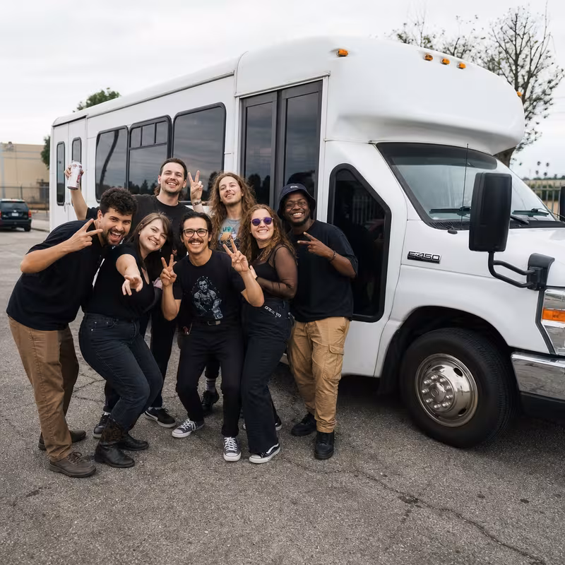 Black Mercedes Sprinter van staged for an St Paul Concert Transportation group