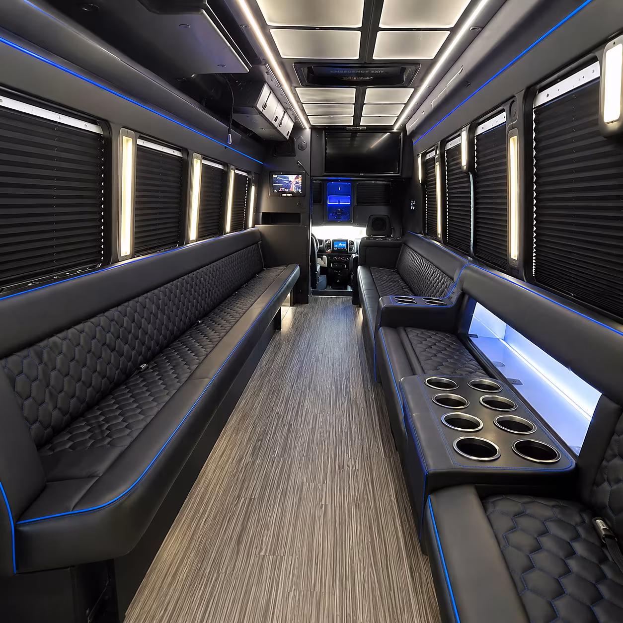 St. Paul Private Event Transportation party bus interior