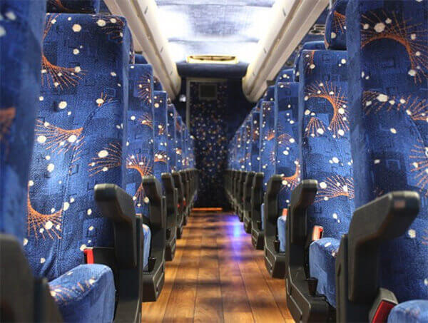 Rochester 50 passenger Charter Bus Interior