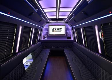 Bloomington 18 Passenger Limo Bus Interior