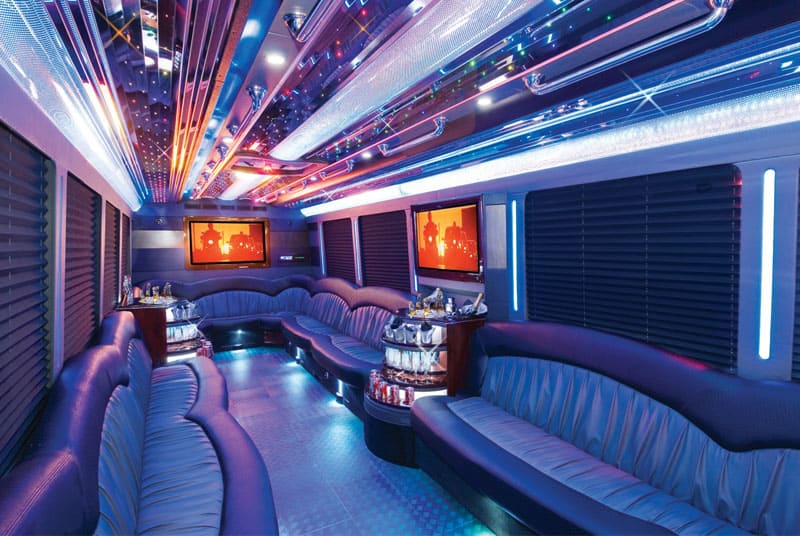 Bloomington 20 Passenger Party Bus Interior