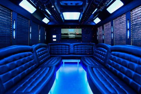 Bloomington 36 Passenger Party Bus Interior