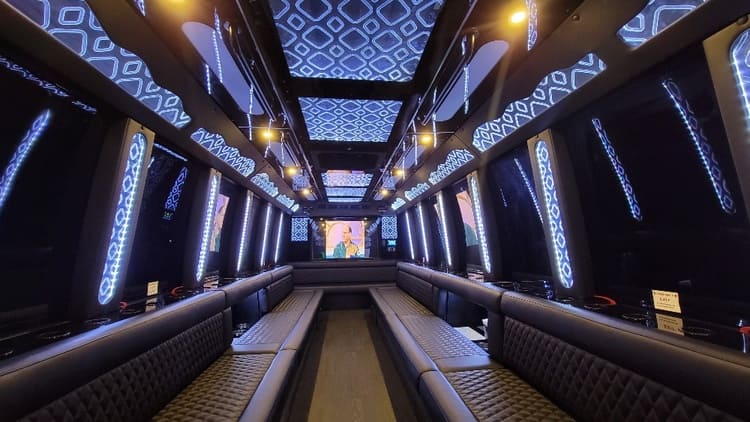 Brooklyn Park 40 Passenger Limo Bus Interior